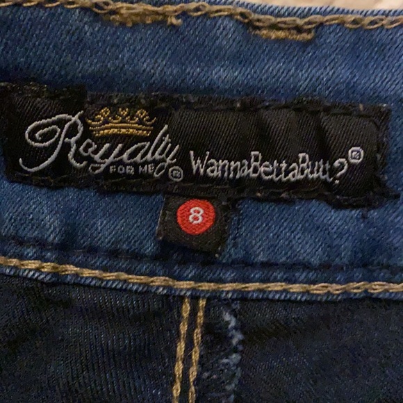 Royalty For Me Distressed Stretch Denim jeans size 8 with cuffs - Picture 13 of 15